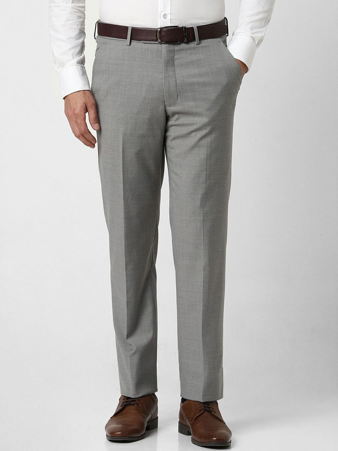 

Luxure by Louis Philippe Men Slim Fit Regular Trousers, Grey