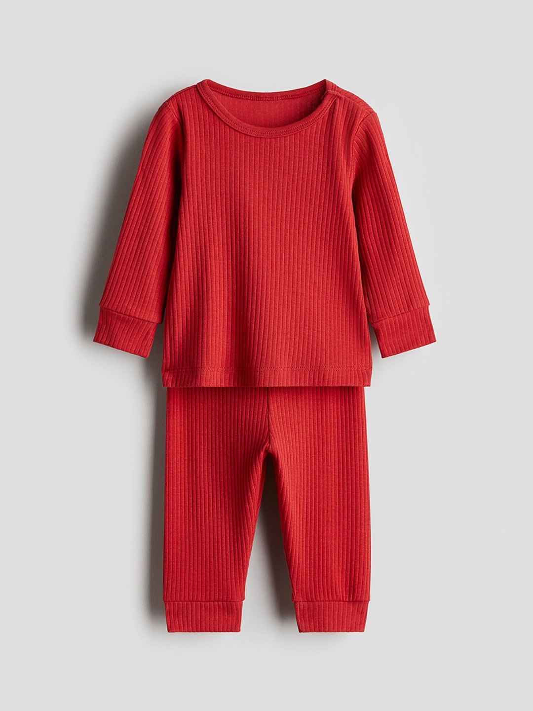 

H&M Boys Ribbed Cotton Set, Red