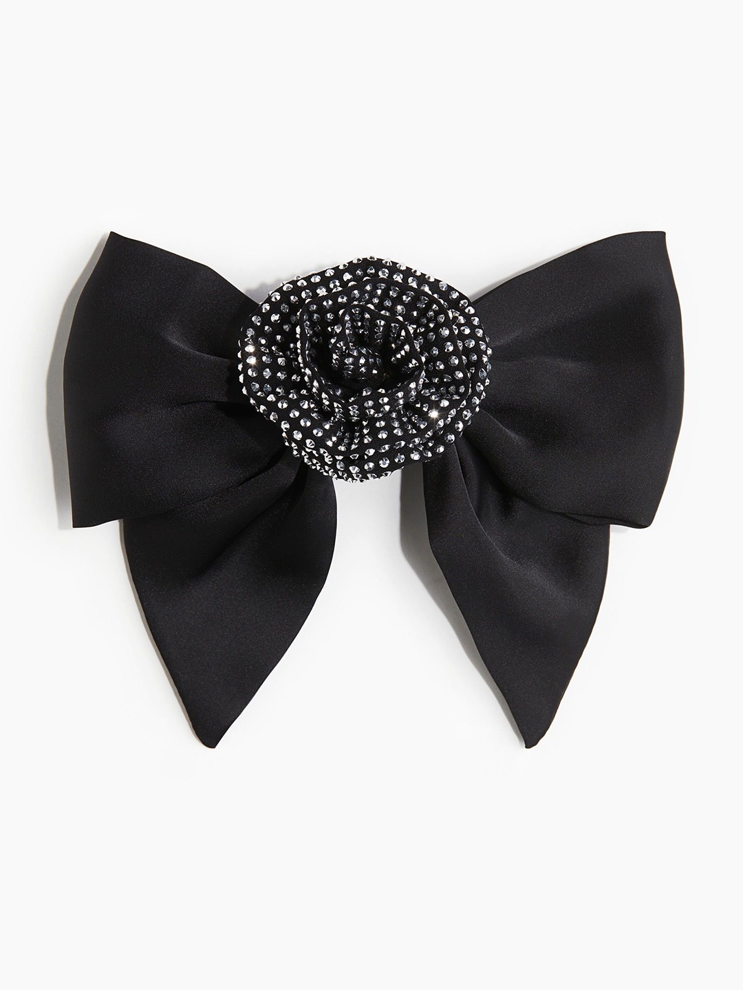 

H&M Women Embellished Satin Bow Hair Clip, Black
