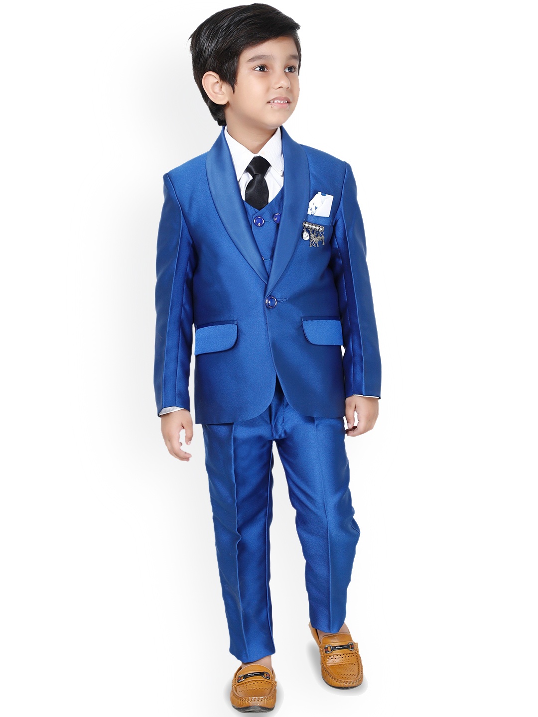 

BAESD Boys 5 Piece Single-Breasted Five-Piece Suit, Blue