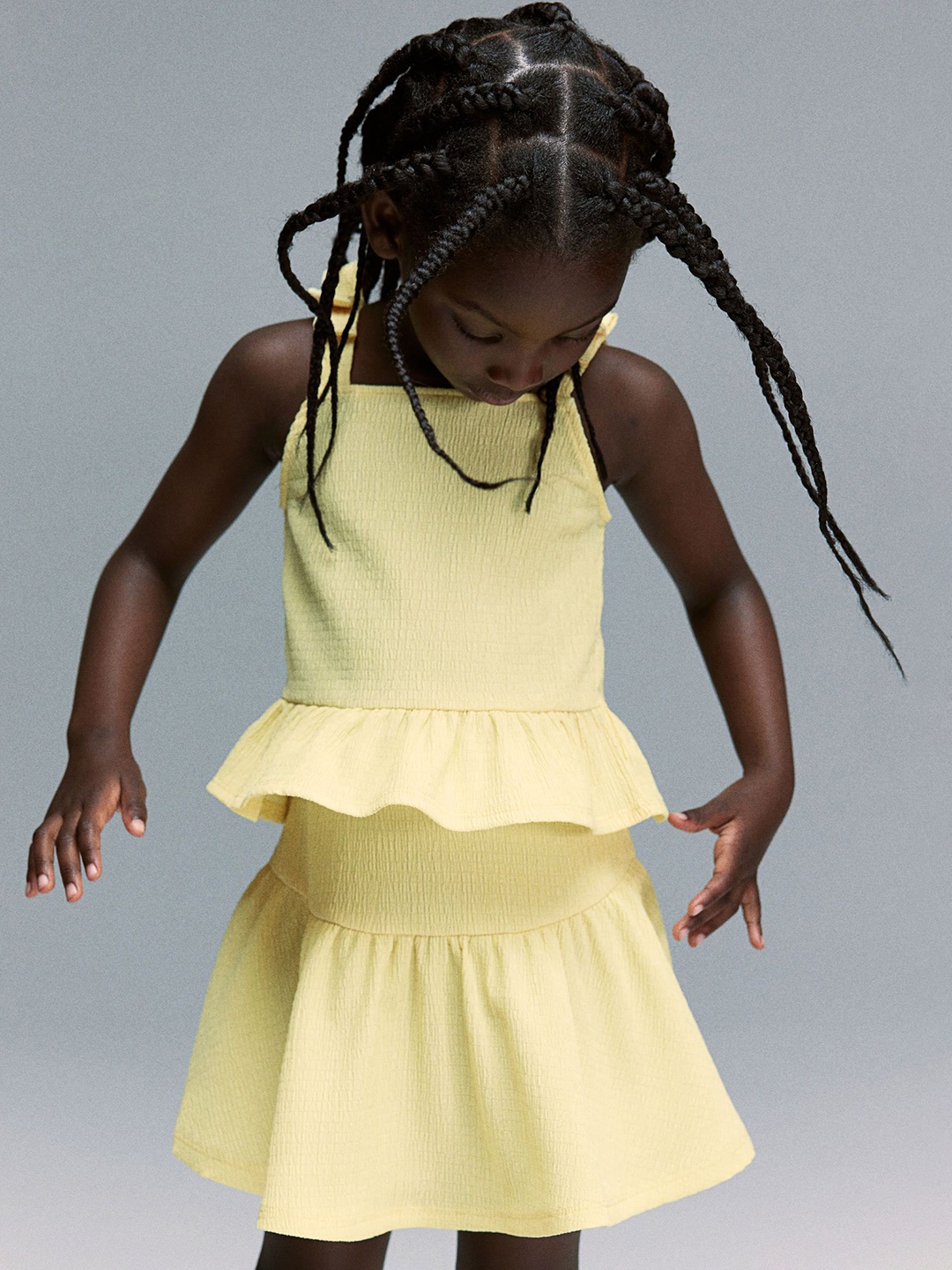 

H&M Girls Crinkled Skirt, Yellow