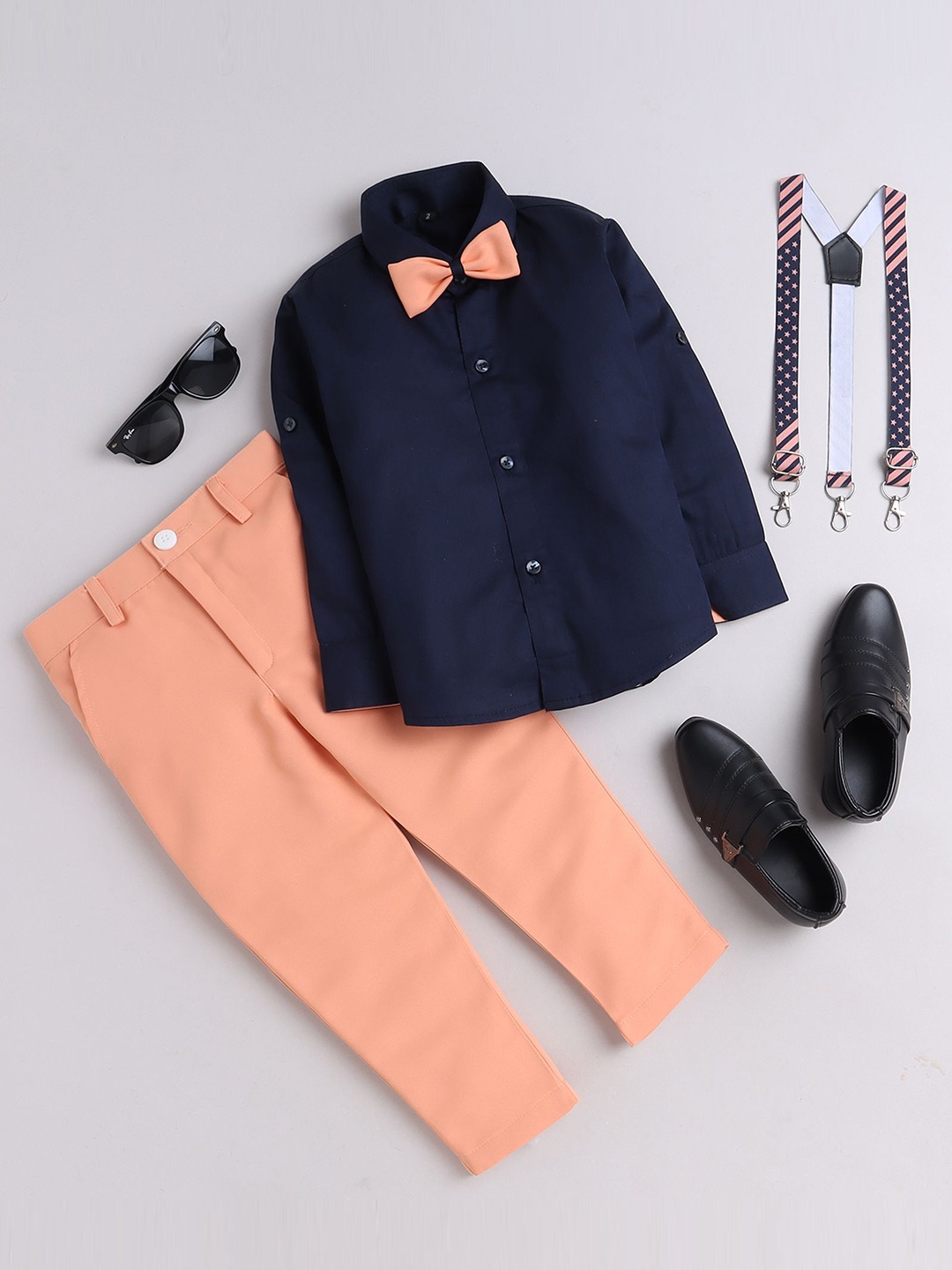 

Lil homies Boys 2 Piece Single-Breasted Notched Lapel Suits, Peach
