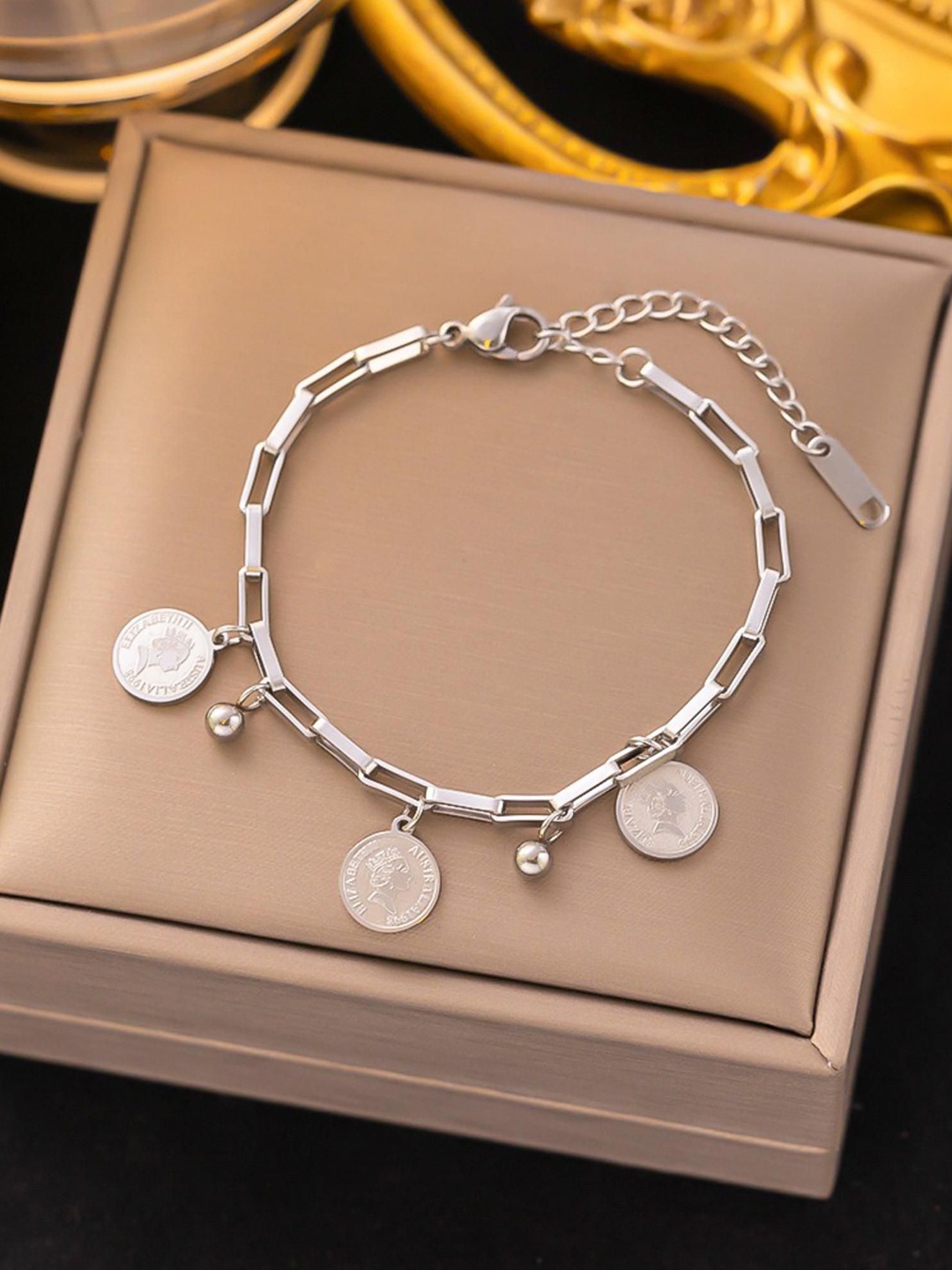 

MYKI Silver-Plated Stainless Steel Wraparound Bracelet