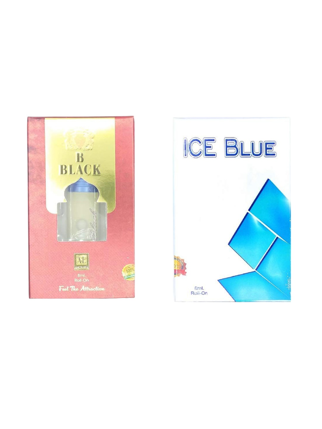 

RAVIOUR LIFESTYLE Set Of 2 B Black & Ice Blue Long Lasting Alcohol-Free Attar - 8 ml Each, Transparent