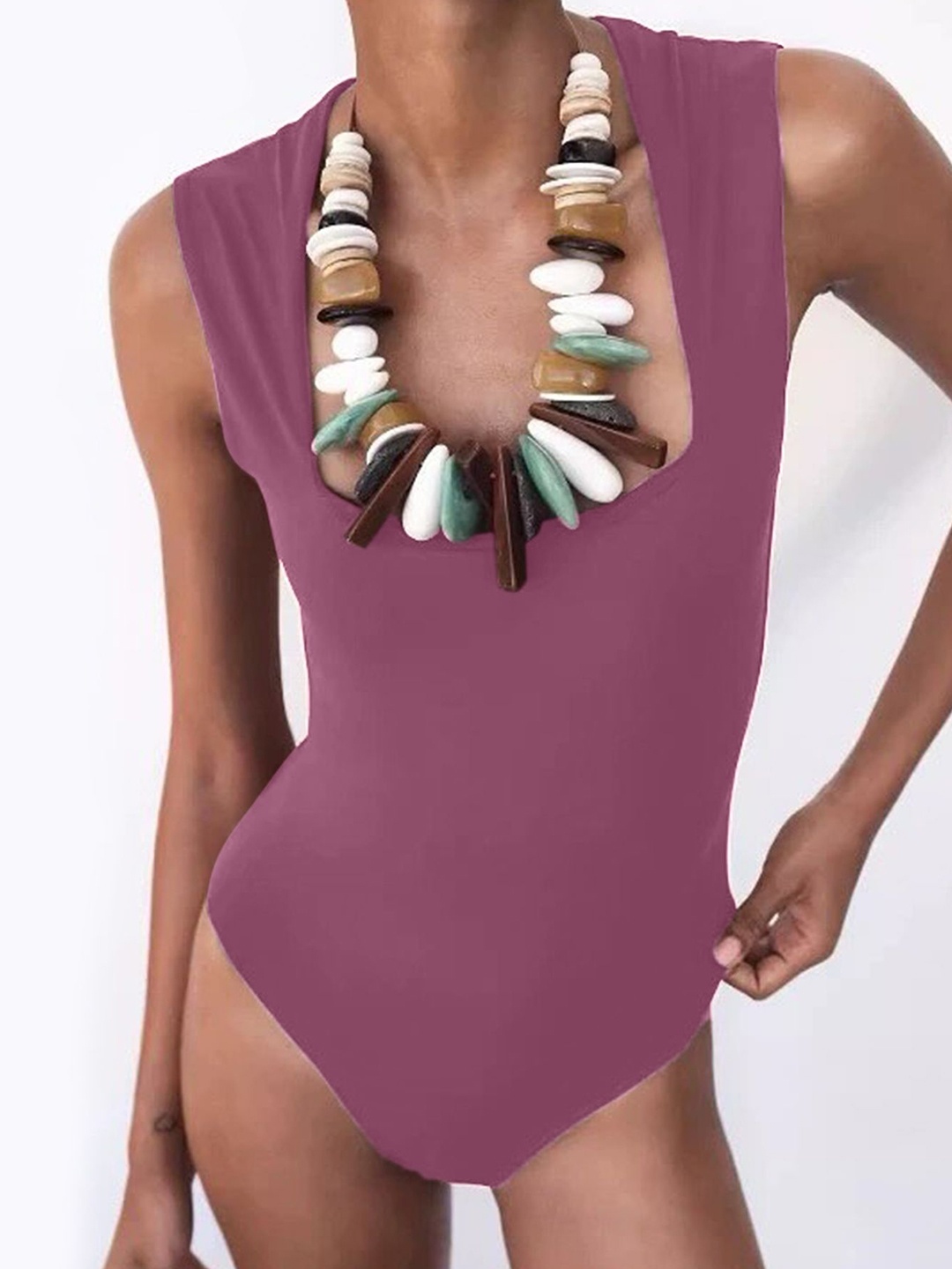 

LULU & SKY Women Bodysuit Top, Purple