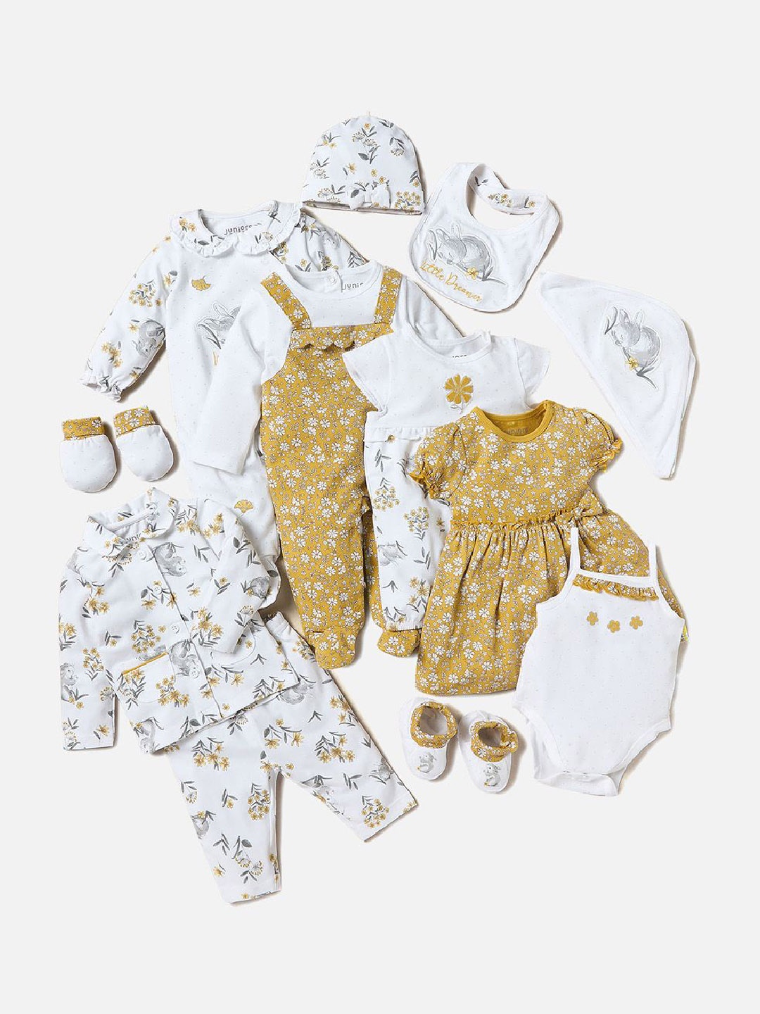 

Juniors by Babyshop Girls Printed Cotton Sleepsuit, Yellow