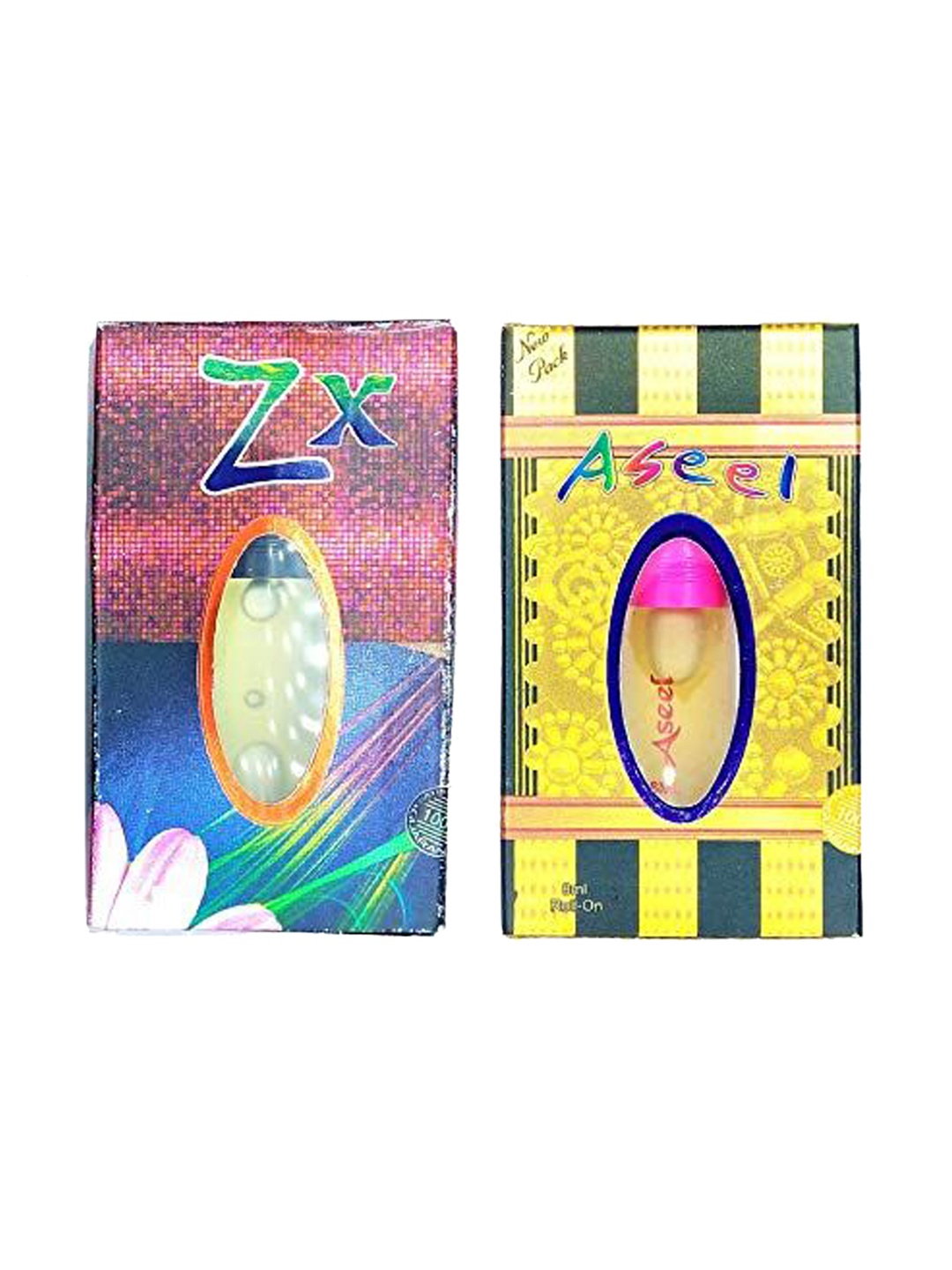 

RAVIOUR LIFESTYLE Set Of 2 Pure ZX & Aseel Alcohol-Free Roll on Attar -8 ml Each, Transparent