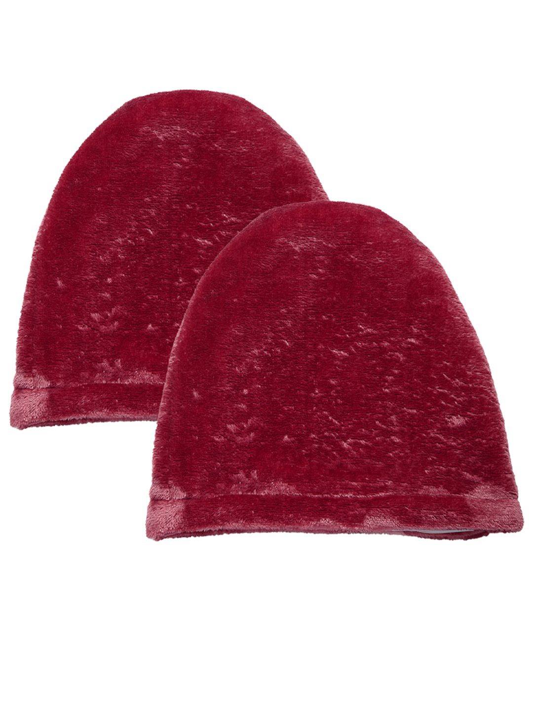 

KLOTTHE Girls Pack Of 2 Wollen Beanie Caps, Red