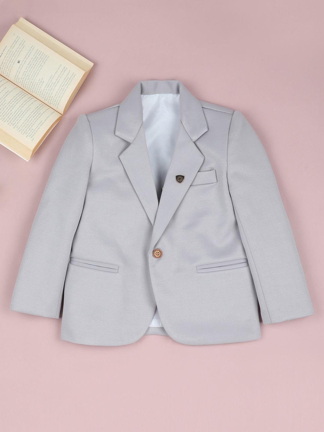 

Ridokidz Boys Single-Breasted Blazer, Grey