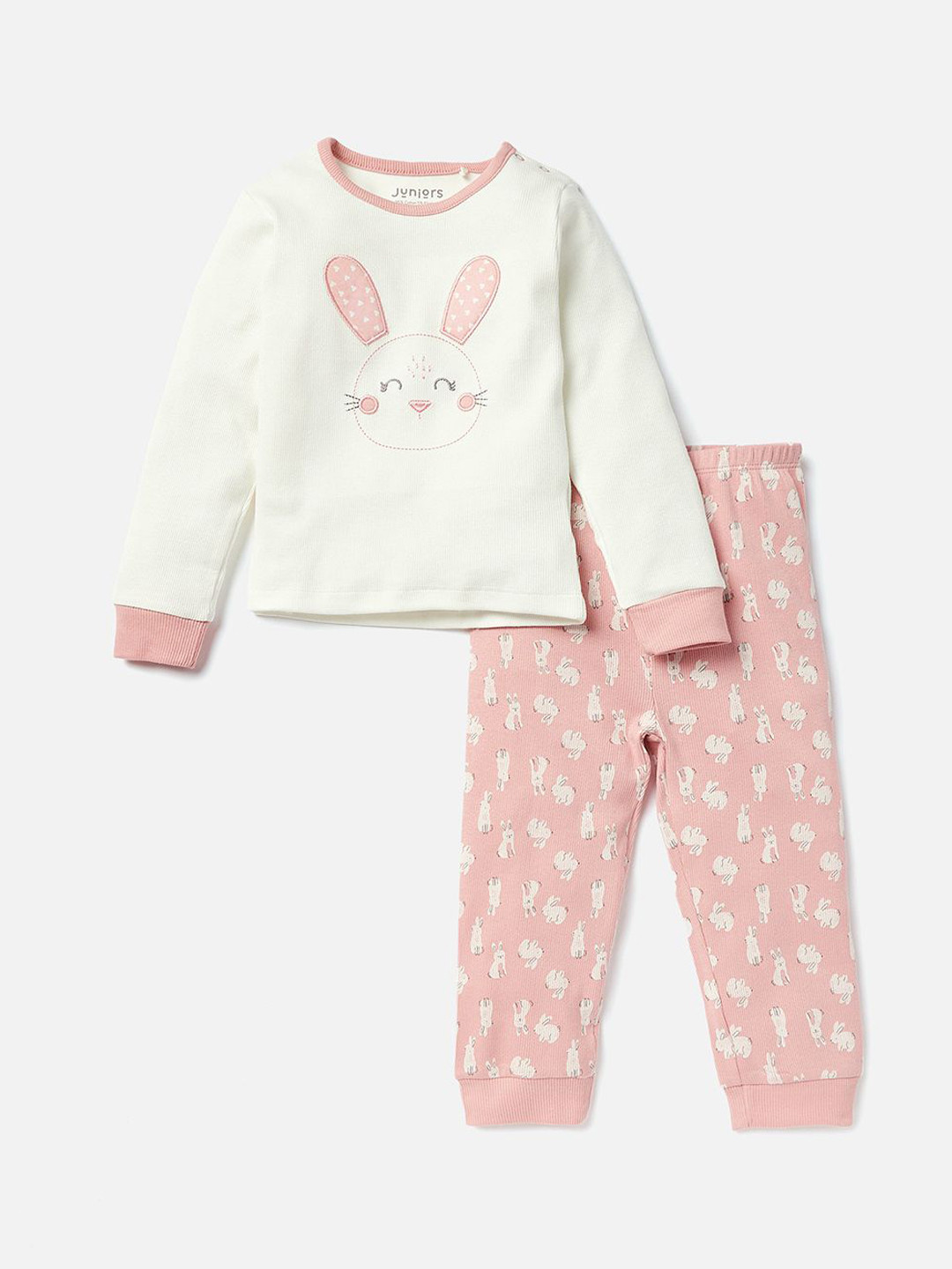 

Juniors by Babyshop Girls Cartoon Characters Printed Night Suit, Pink