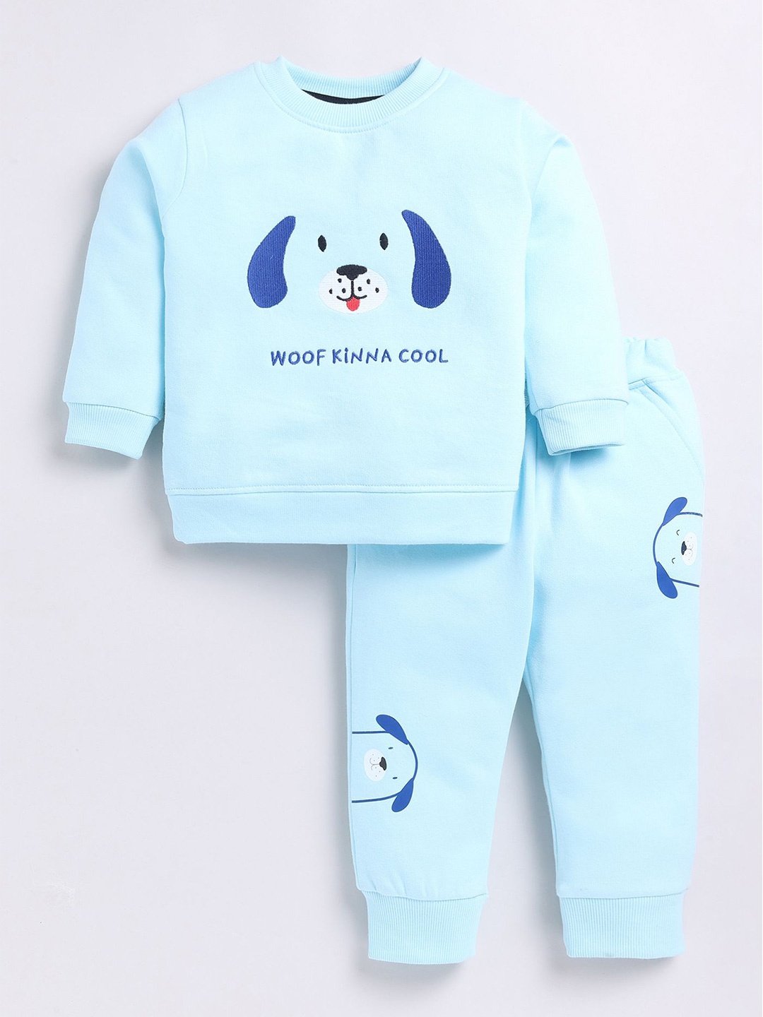 

Dollar Boys Round Neck Printed Sweatshirt with Joggers, Blue