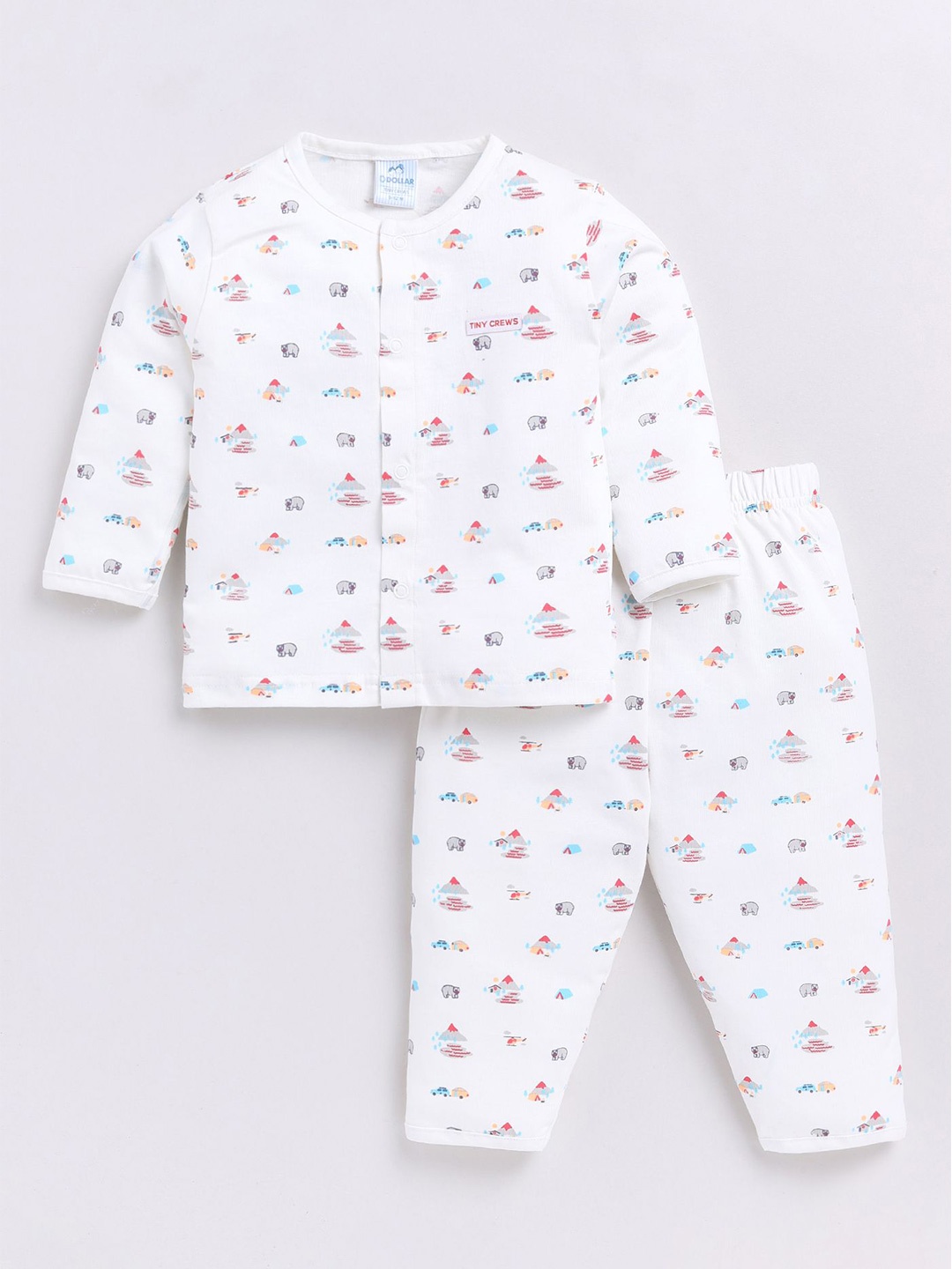 

Dollar Boys Long Sleeves Printed T-shirt with Trousers, White
