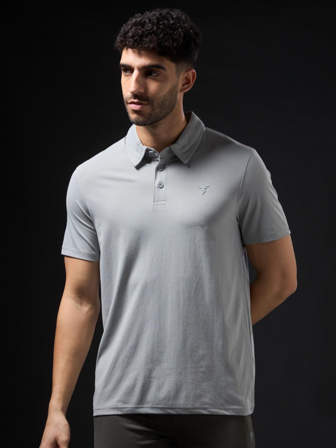 

Technosport Men Polo Collar Anti Static Slim Fit T-shirt, Grey