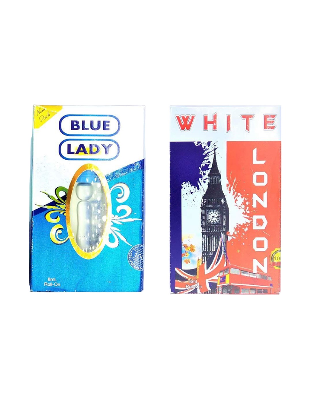 

RAVIOUR LIFESTYLE Set Of 2 Blue Lady & White Lady Attar - 8ml Each, Transparent