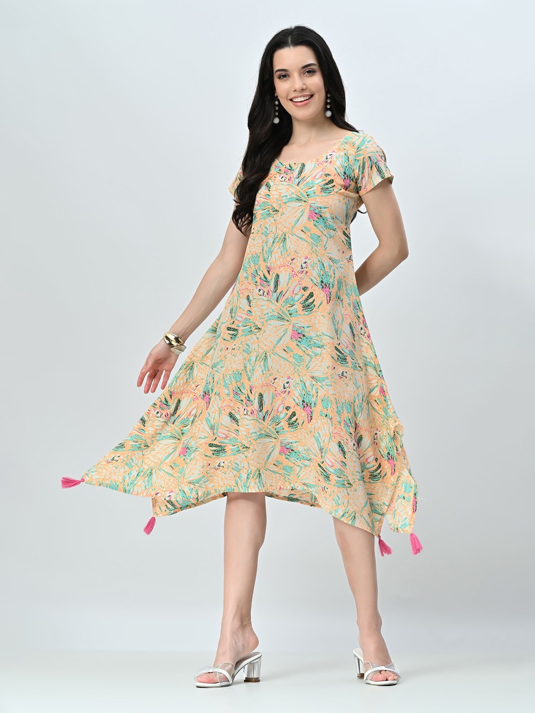 

ALL WAYS YOU Printed A-Line Dress, Yellow