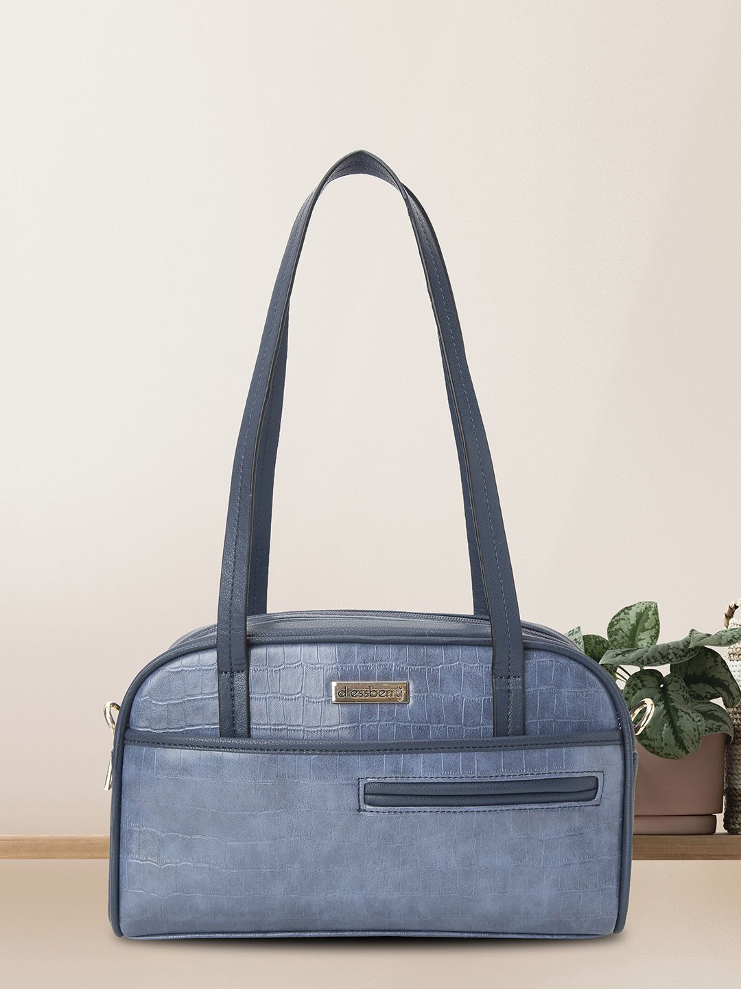 

DressBerry Women Textured Structured Shoulder Bag, Blue