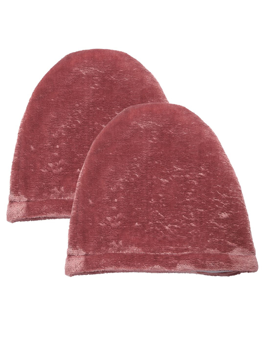 

KLOTTHE Girls Pack Of 2 Wollen Beanie Caps, Rust