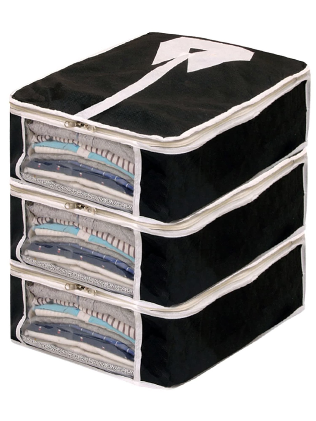 

Kuber Industries Black & White 3 Pieces Separator Organisers