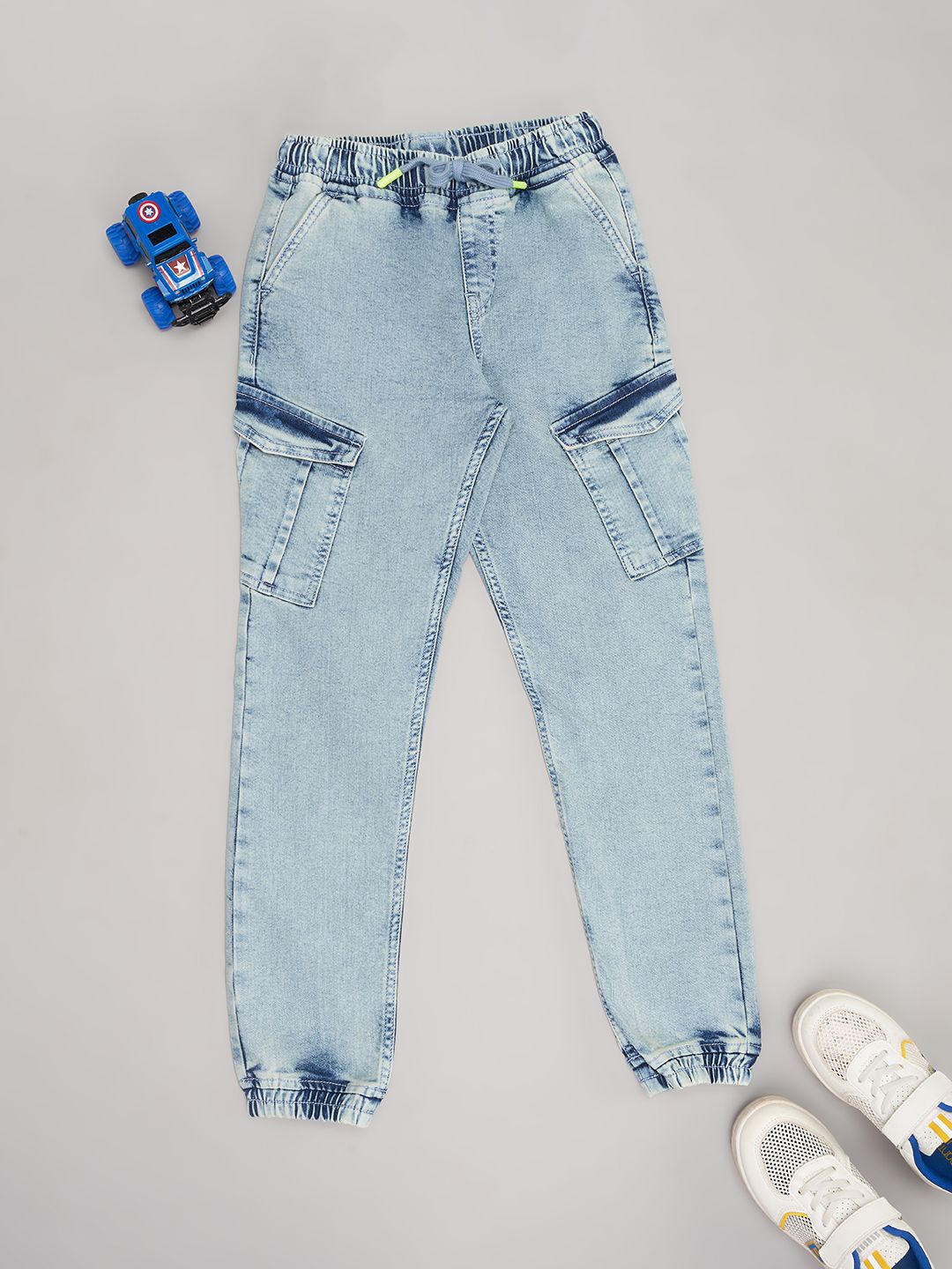 

Pantaloons Junior Boys Cotton Casual Jogger Jeans, Blue