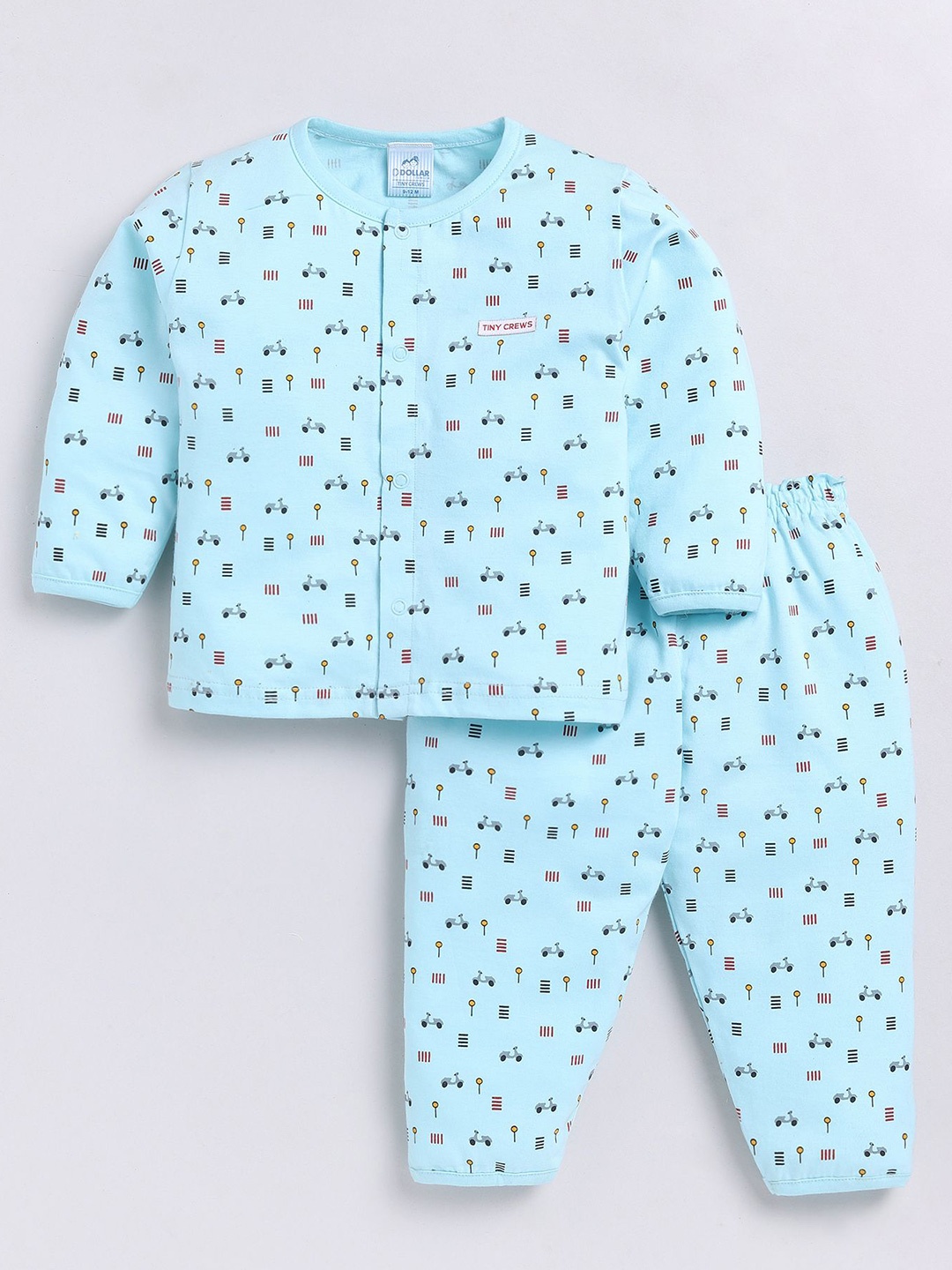 

Dollar Boys Long Sleeves Printed T-shirt with Trousers, Blue