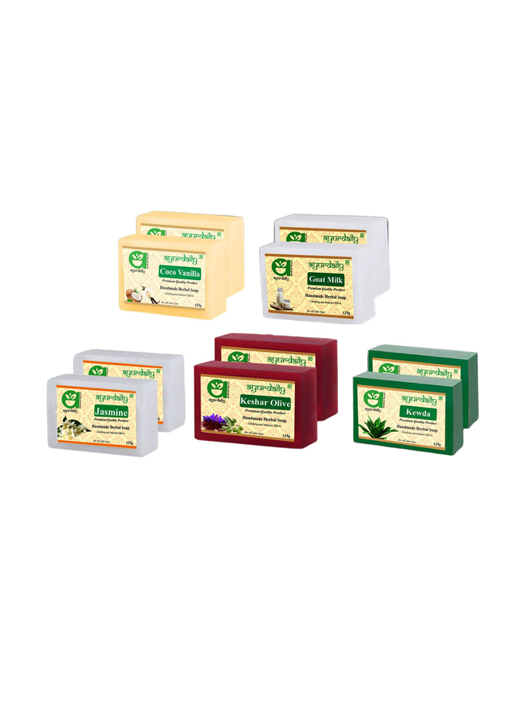 

Ayurdaily Set Of 10 Bath Soap For Deep Deep Cleansing - 125 g Each, Yellow