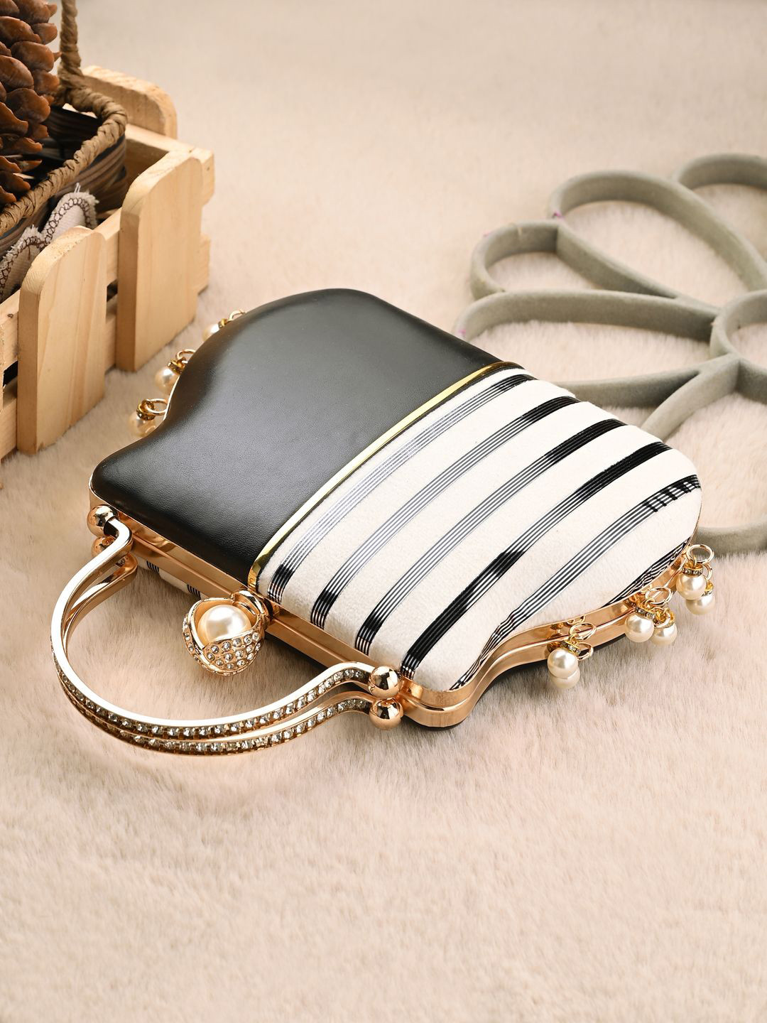 

Toobacraft Embellished Box Clutch, White