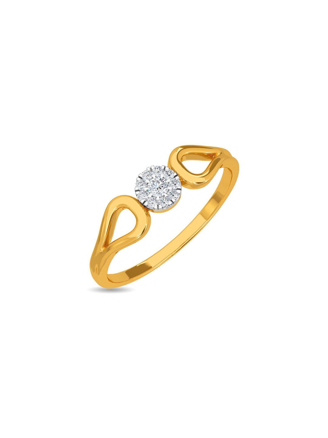 

KISNA DIAMOND AND GOLD JEWELLERY Women 14KT Finger Ring Diamond 0.08g, Yellow