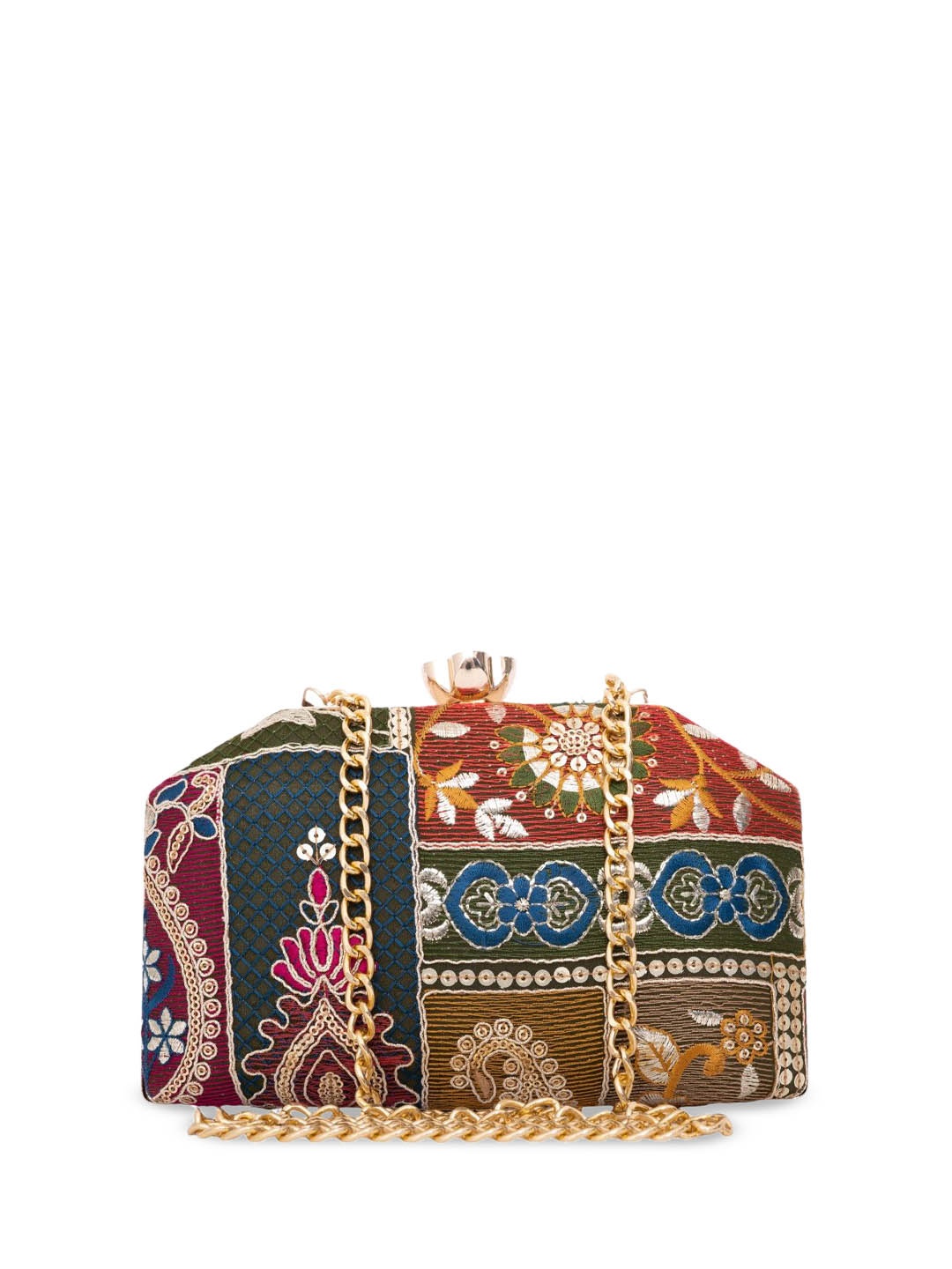 

Vdesi Women Ethnic Motifs Printed Structured Sling Bag, Brown