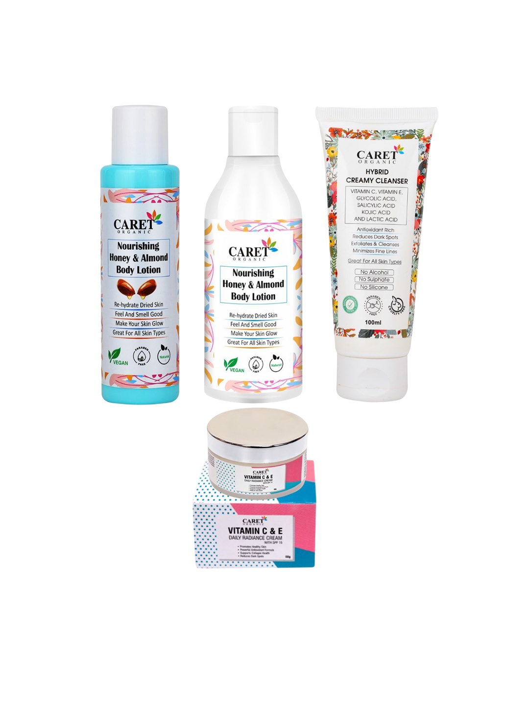 

CARET ORGANIC Set Of 4 Skin Care Combo, White