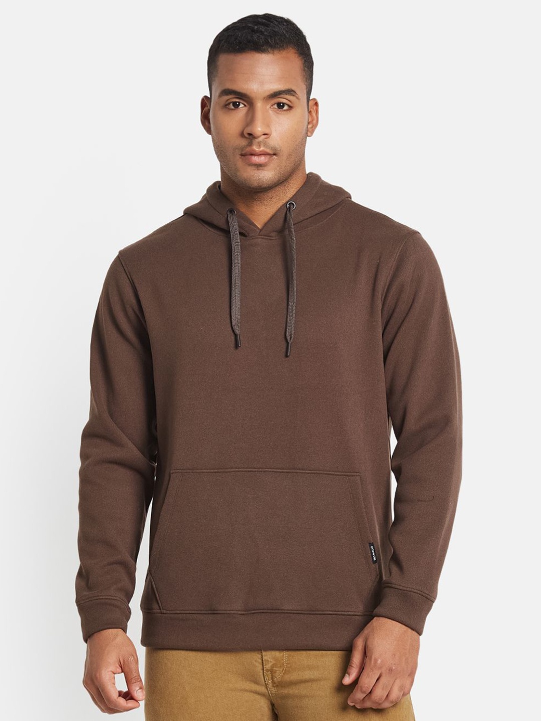 

Octave Men Long Sleeves Hooded Sweatshirt, Brown