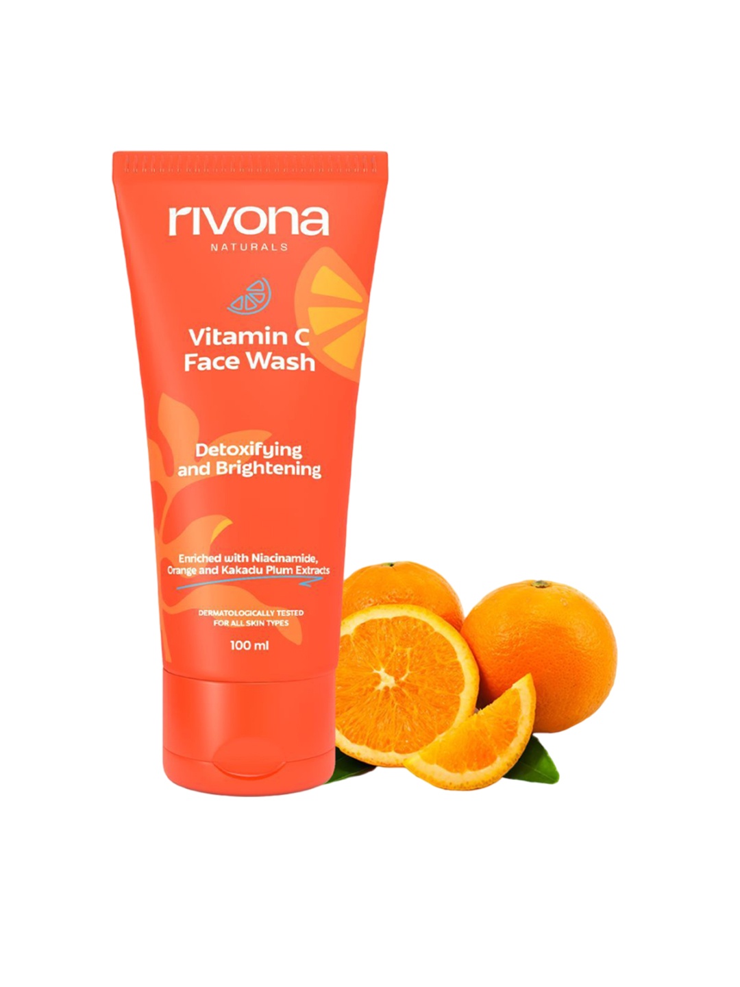 

Rivona Naturals Vitamin C Detoxifying & Brightening Face Wash - 100 ml, Orange