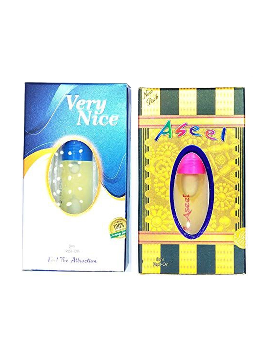 

RAVIOUR LIFESTYLE Set Of 2 Very Nice & Aseel Attar - 8 ml Each, Transparent