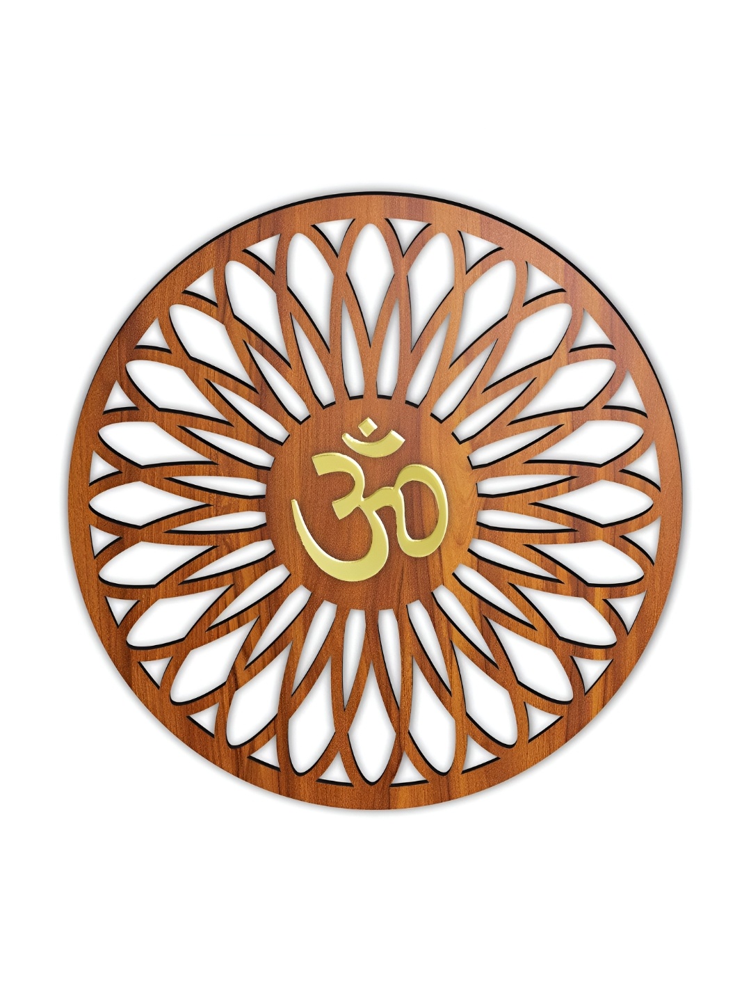 

HEARTILY Brown & Gold Toned Om Wooden Spiritual Wall Decor