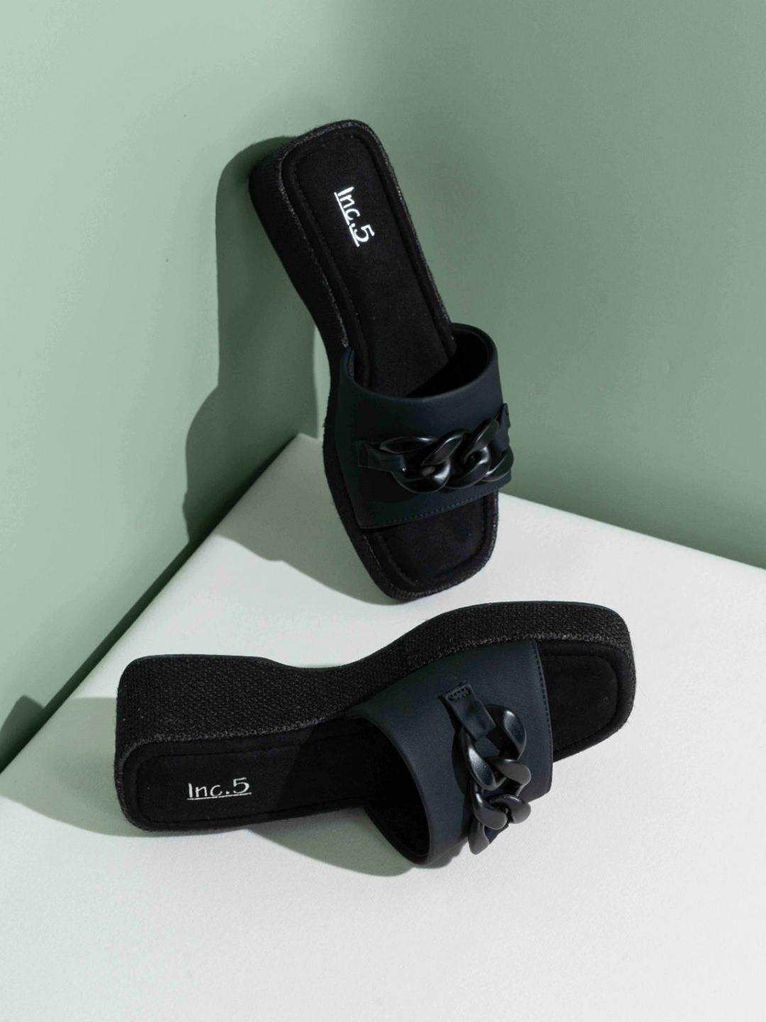 

Inc 5 Open Toe Wedge Heel Sandals, Black