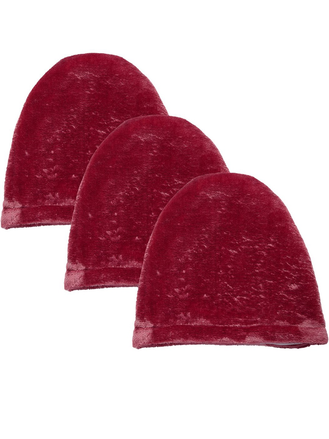 

KLOTTHE Girls Pack Of 3 Wollen Beanie Casual Caps, Red