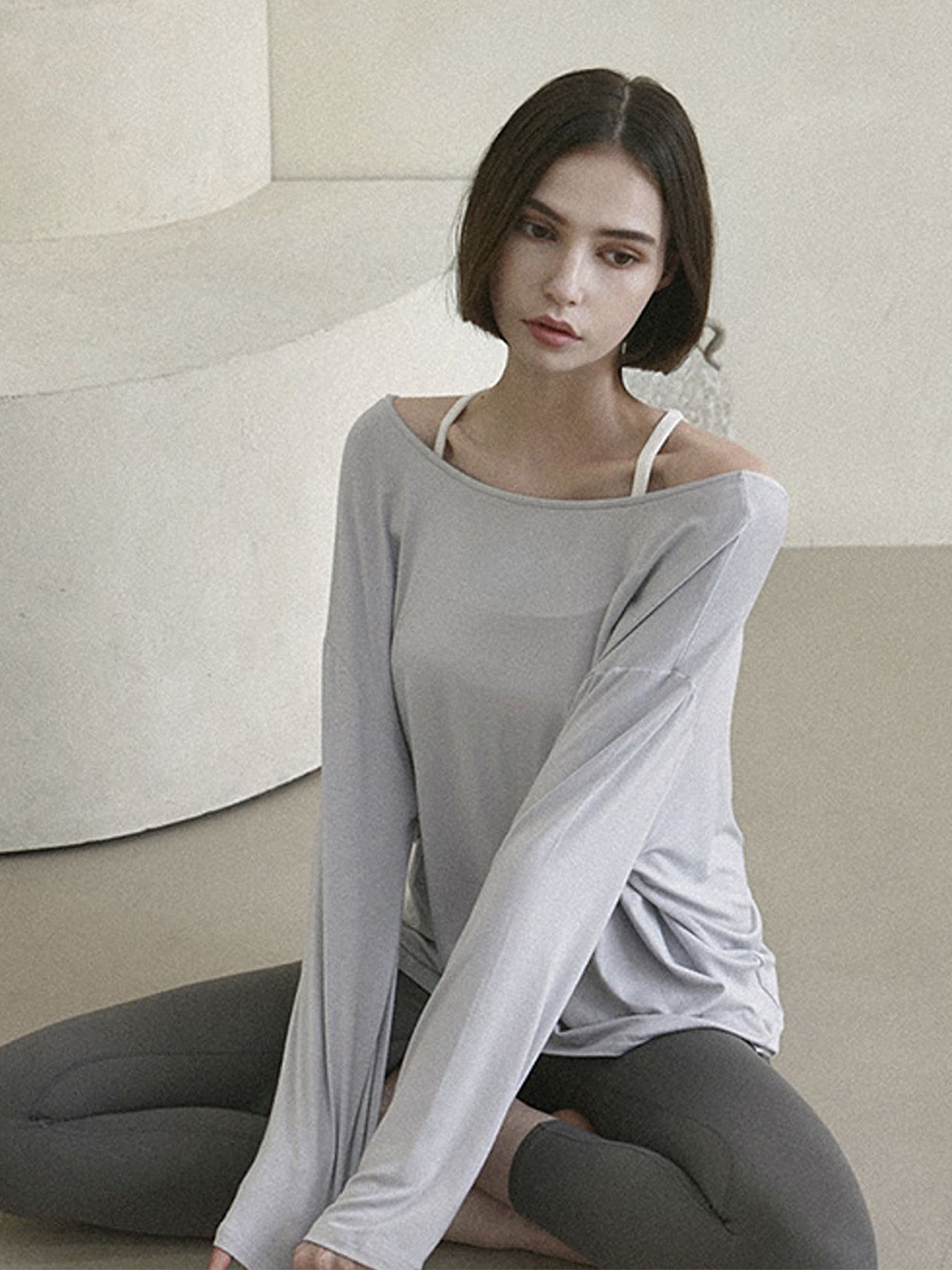 

LULU & SKY Women Extended Sleeves Top, Grey