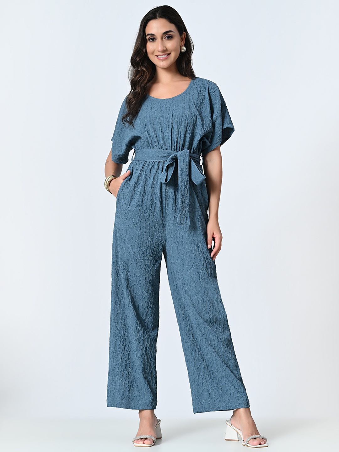 

ALL WAYS YOU Women Self Design Basic Jumpsuit, Blue