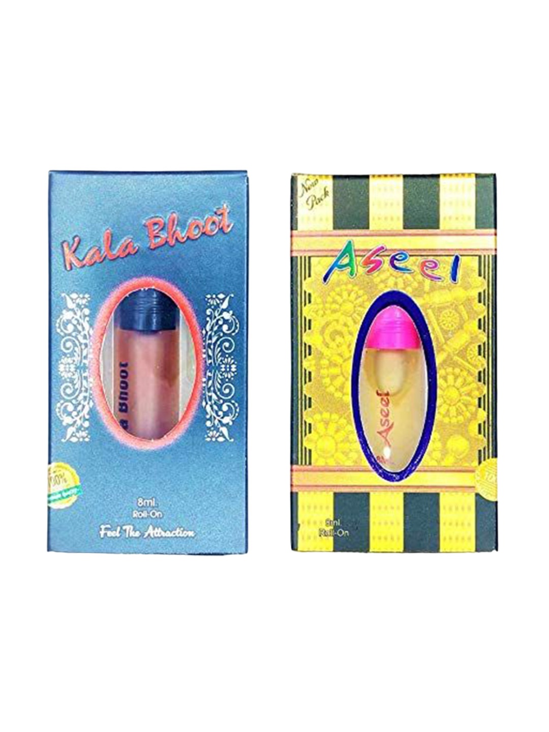 

RAVIOUR LIFESTYLE Set Of 2 Aseel & Kala Bhoot Roll On Attar - 8 ml Each, Transparent