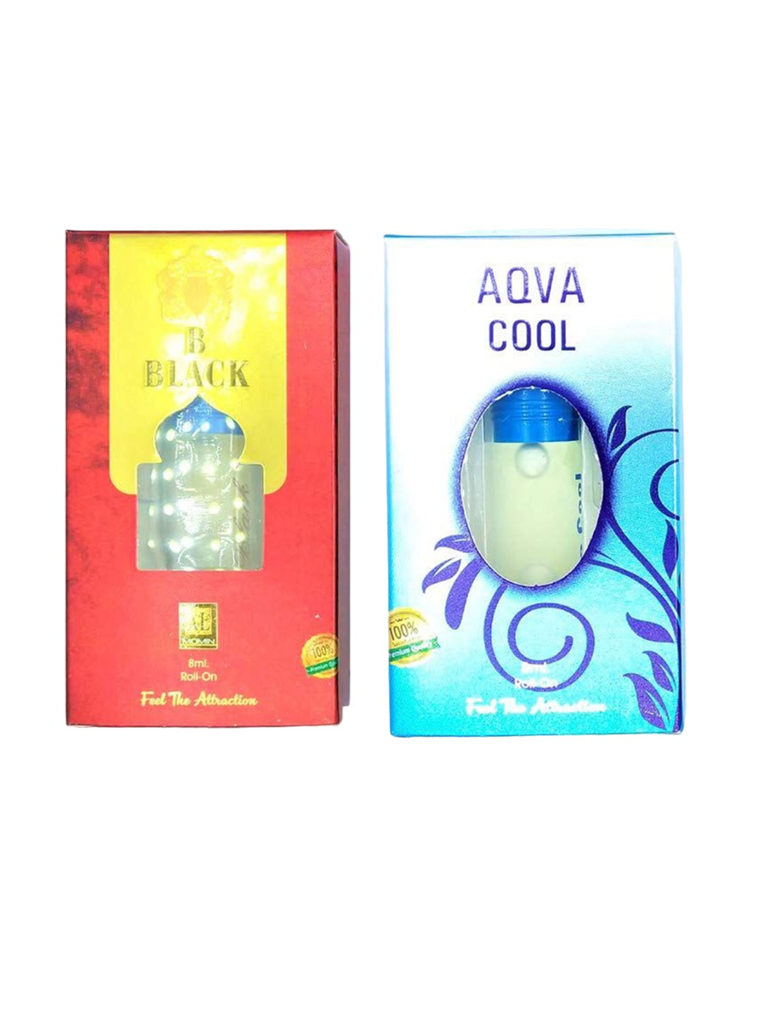 

RAVIOUR LIFESTYLE Set Of 2 Aqua Cool and B Black Roll On Attar - 8 ml Each, Transparent