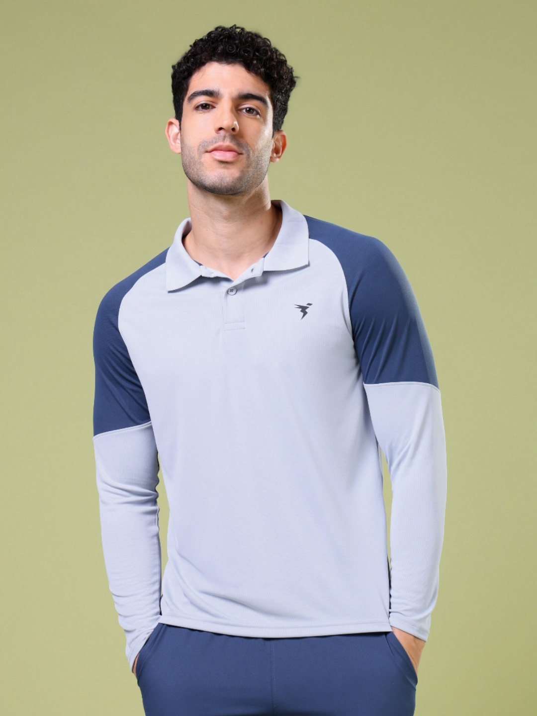 

Technosport Men Colourblocked Polo Collar Anti Static Slim Fit T-shirt, Blue