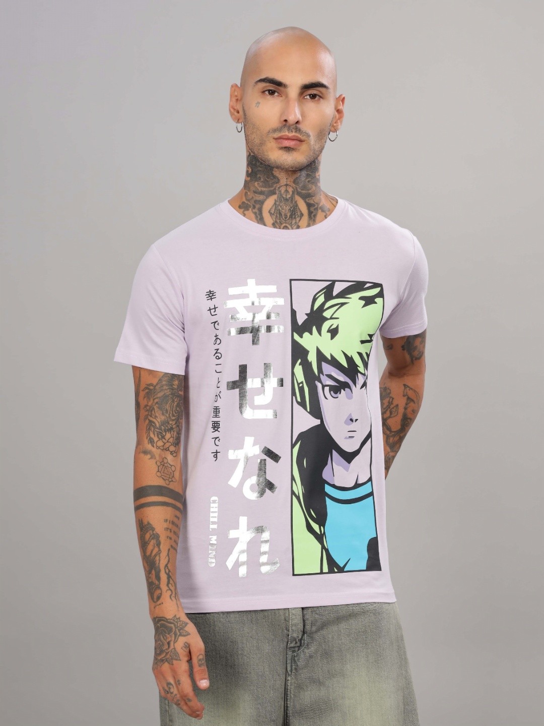 

TOMHIDDLE Graphic Anime Printed Round Neck Cotton Naruto T-shirt, Purple