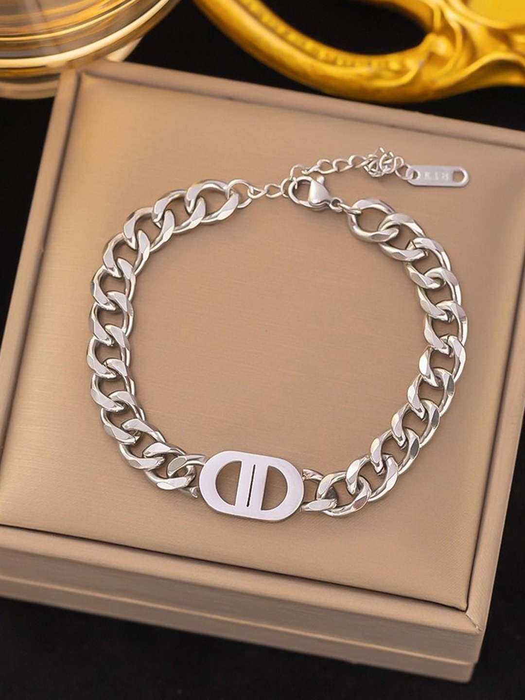 

MYKI Silver-Plated Stainless Steel Wraparound Bracelet