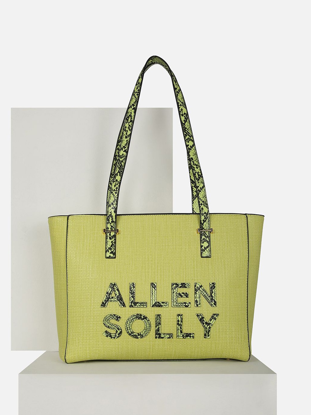 

Allen Solly Woman Brand Logo Printed Structured Shoulder Bag, Olive