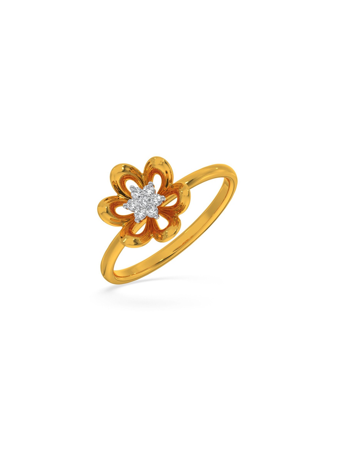 

KISNA DIAMOND AND GOLD JEWELLERY 14KT Finger Ring Diamond 0.06 CT, Yellow