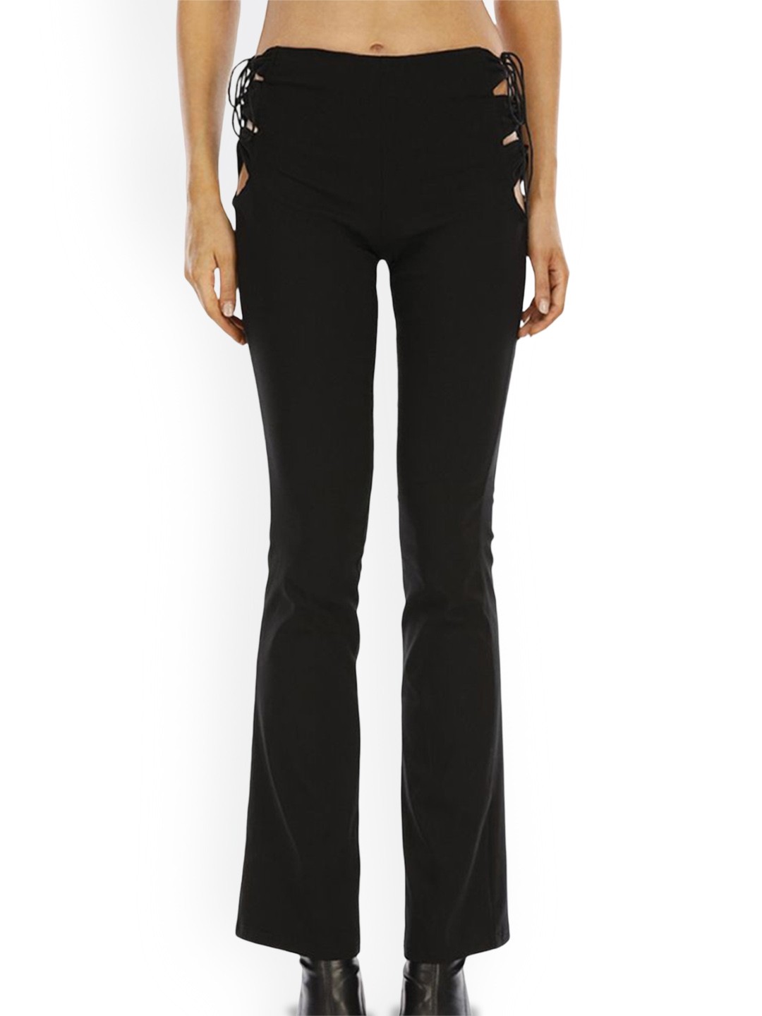 

LULU & SKY Women Flared Trousers, Black