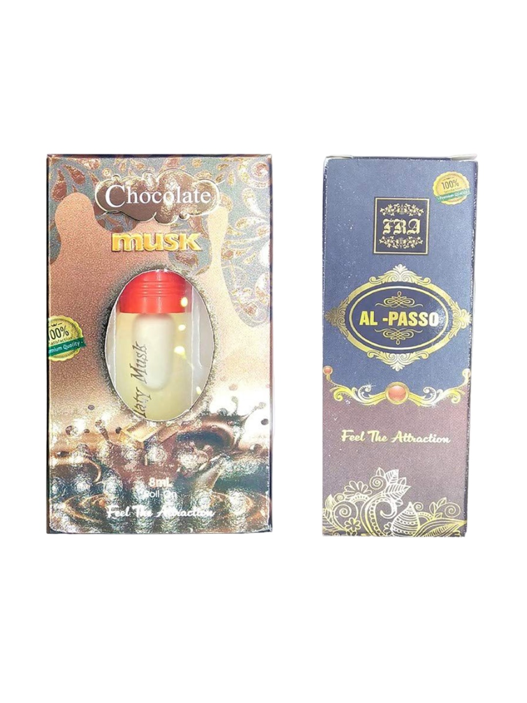 

RAVIOUR LIFESTYLE Set Of 2 Chocolate Musk & Al Passo Roll On Attar - 8 ml Each, Transparent