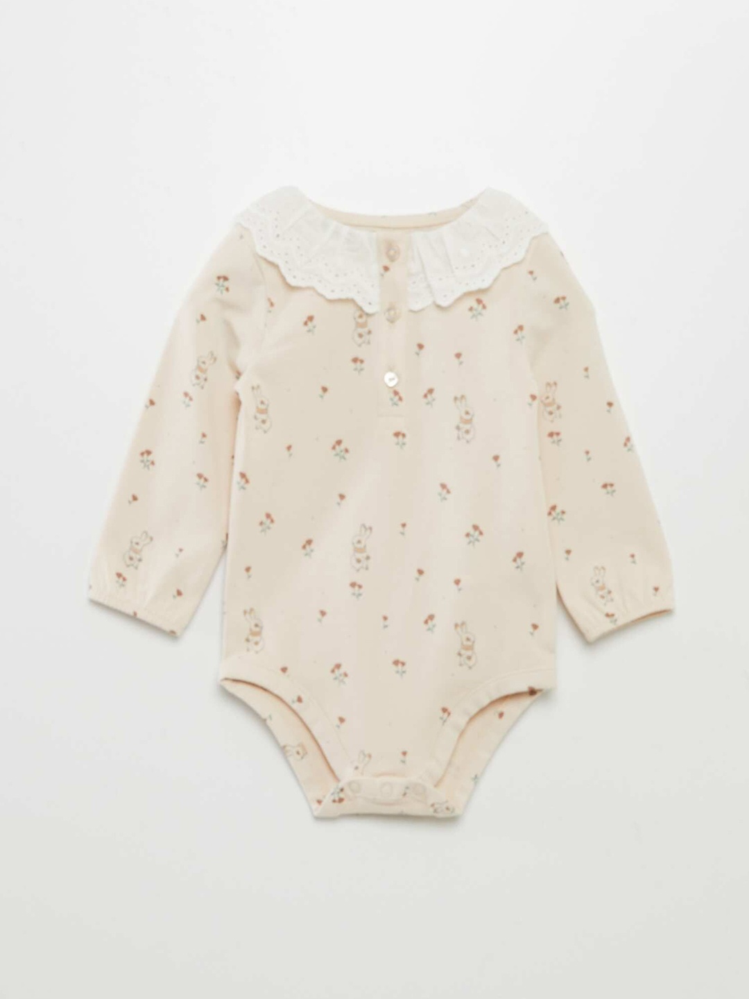 

KIABI Infant Girls Printed Bodysuit, Beige