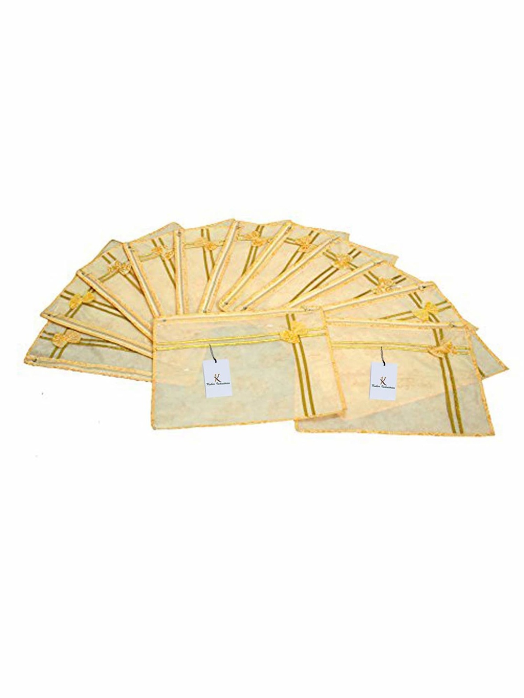 

Kuber Industries Yellow 12 Pieces Printed Saree Cover