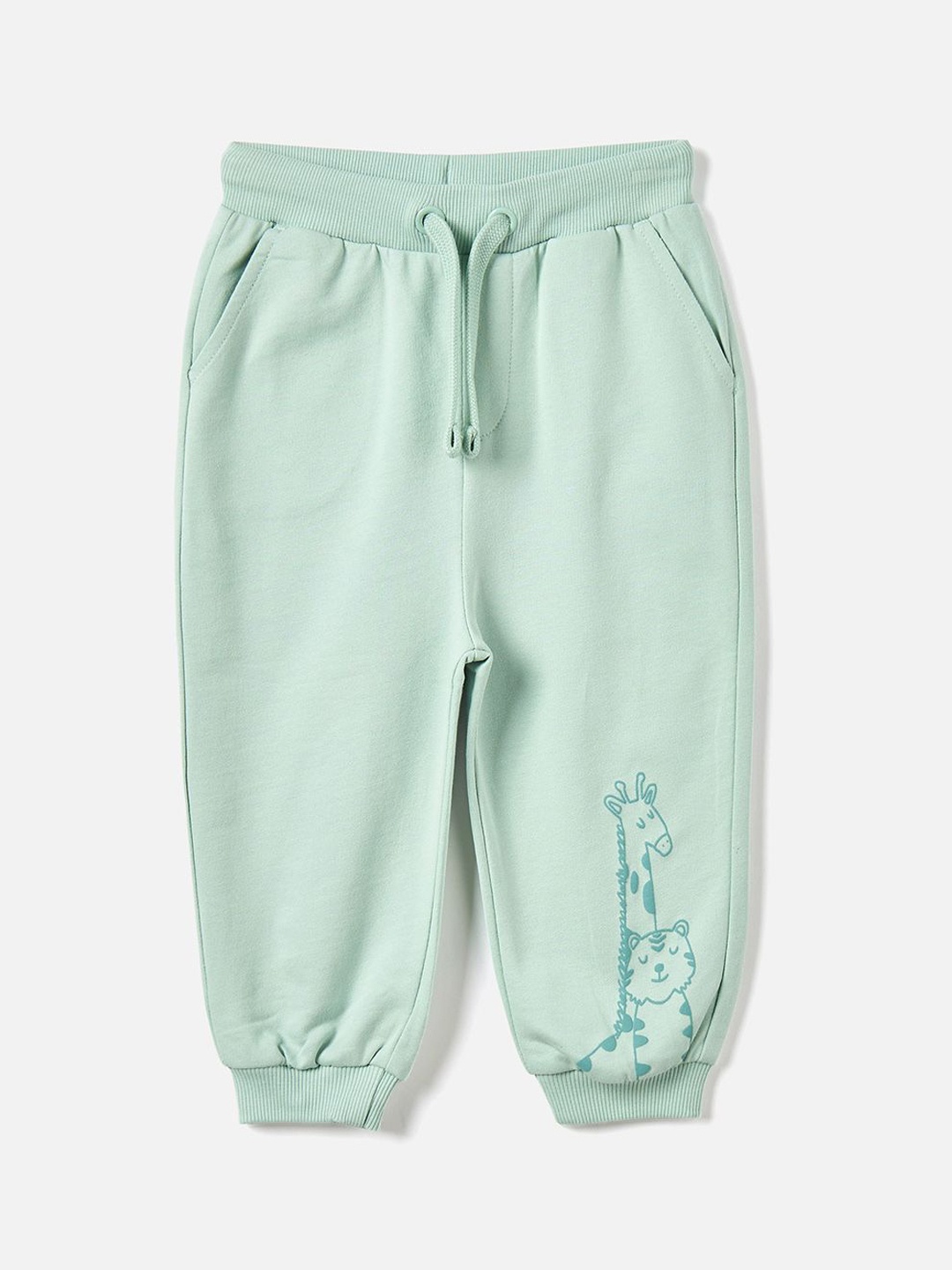 

Juniors by Babyshop Infant Boys Cotton Mid-Rise Joggers, Green