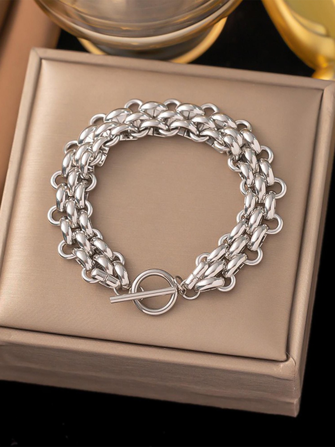 

MYKI Silver-Plated Stainless Steel Wraparound Bracelet